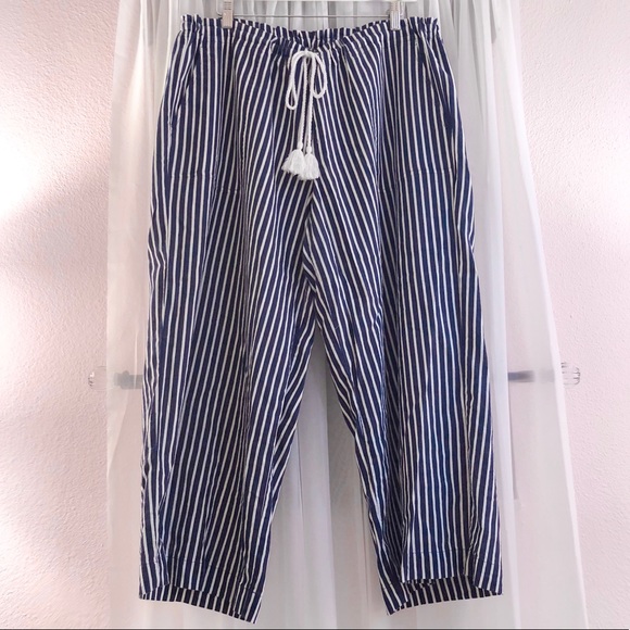 Lauren Ralph Lauren Pants - Lauren Ralph Lauren Linen Striped Drawstring Pants